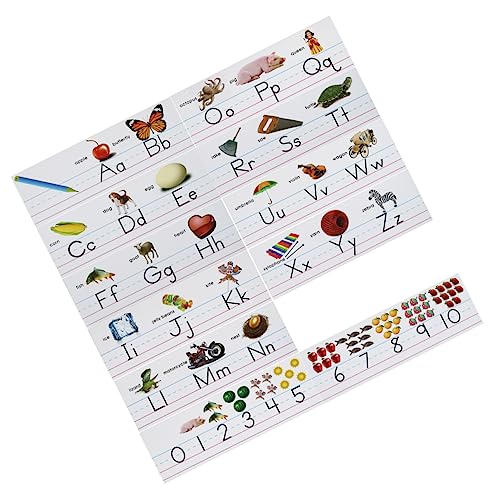 MILISTEN 1 Satz Alphabet Karten für Kindergarten Frühes Lernen mit Buchstaben Zahlen Montessori Lernspielzeug Kognitive Übungskarten für Kinderzimmer Klassenzimmer von Milisten
