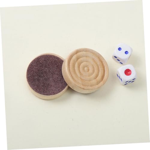 MILISTEN 1 Satz Dame-zubehör Spielmarken Aus Holz Spielteile Aus Holz Zubehör Für Brettspiele Holzspielzeug Brettspiele Für Den Familienabend Runde Dame Hölzern von Milisten