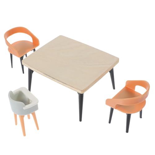 MILISTEN 1 Satz Essstühle Tisch und Hochstuhl Realistische Küchenmöbel für Kinderzimmer Deko von Milisten