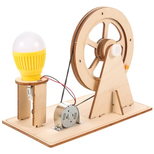MILISTEN Holz Handgenerator Satz für Kinder Manuelles Selbstgemacht Experimentier Spielzeug Handkurbelgenerator für Wissenschaftliche Experimente und Lernspielzeug von Milisten