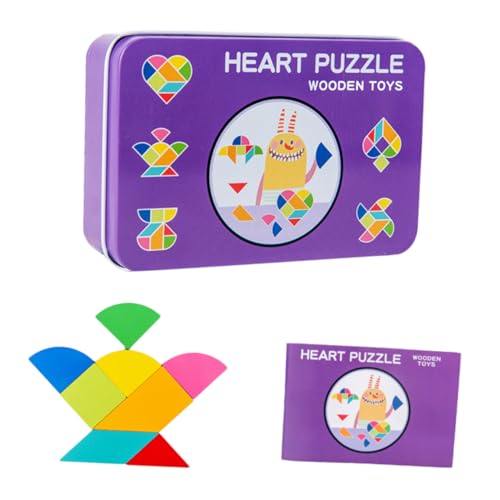 MILISTEN 1 Satz Holz Tangram Puzzle für Teiliges Geometrisches Formspielzeug mit Aufbewahrungsbox Pädagogisches Kreativität und Beobachtungsgabe von Milisten