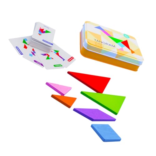 MILISTEN 1 Satz Holz Tangram Puzzle für Teiliges Pädagogisches Kreativität und Problemlösungsfähigkeiten für Jungen und Aufbewahrungsbox von Milisten
