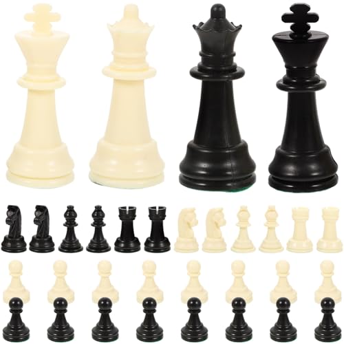 MILISTEN 1 Satz Internationalen Schachfiguren aus Robustem Kunststoff für Schachbrett Ersatz für Fehlende Schachstücke Langlebig und Sicher für Stundenlangen Spielspaß von Milisten