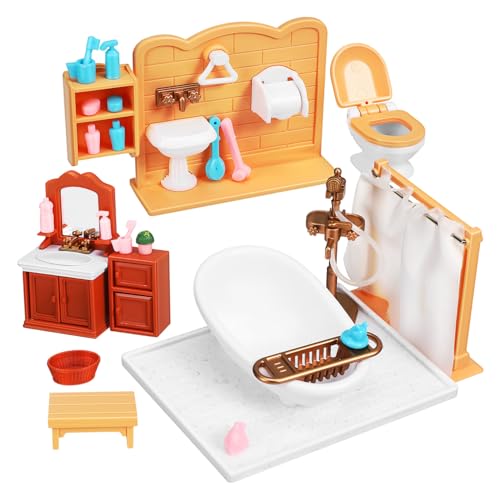 MILISTEN 1 Satz Mini Badezimmer Möbel für Puppenhaus Kompaktes und Sicheres Badezimmer Zubehör mit Badewanne Waschbecken und Schrank für Kreatives und DIY Puppenhaus Dekoration MILISTEN 1 Satz Mini Badezimmer Möbel für Puppenhaus Kompaktes und Sicheres Badezimmer Zubehör mit Badewanne Waschbecken und Schrank für Kreatives und DIY Puppenhaus Dekoration von Milisten