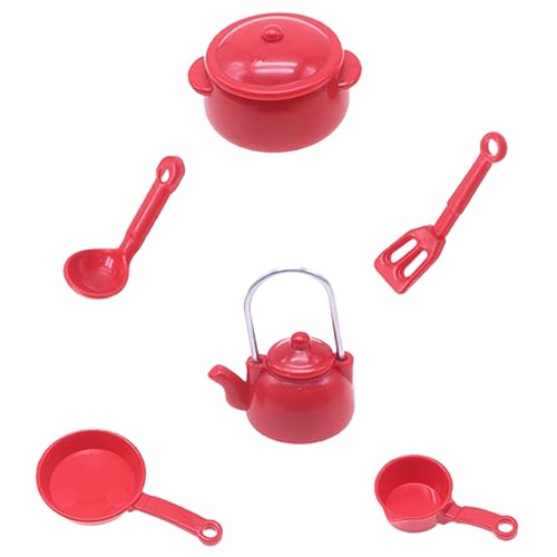 MILISTEN 1 Satz Mini Küchenmodell Miniatur-Zubehör Mini-Küchengeschirr-Modell Mini-Hausküchenzubehör Miniatur-Küchenutensilien-Modell Mini-Spielküchenzubehör Mini-Geschirrmodell Plastik rot von Milisten