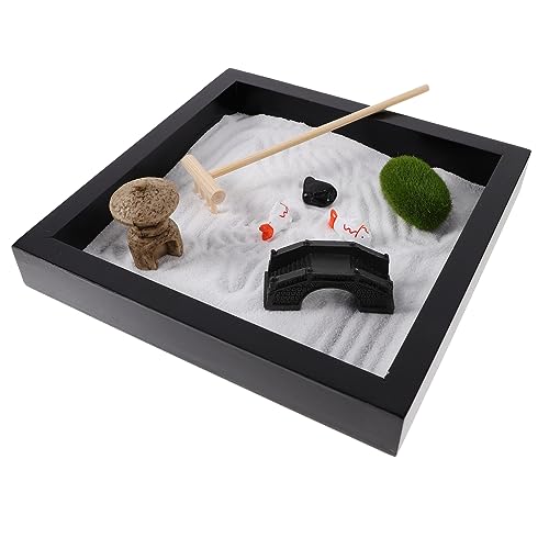 Milisten 1 Satz Mini Zen Garten für Schreibtisch Japanische Sandgarten Dekoration für Meditation und Kreative Gestaltung Holzoptik für Zuhause und Büro Milisten 1 Satz Mini Zen Garten für Schreibtisch Japanische Sandgarten Dekoration für Meditation und Kreative Gestaltung Holzoptik für Zuhause und Büro von Milisten