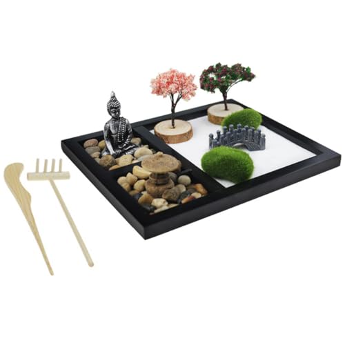 MILISTEN 1 Satz Mini Zen Garten für Schreibtisch Japanisches Sandmodell mit Dekorationselementen Perfektes Ornament für Meditation und Entspannung im Büro oder Zuhause MILISTEN 1 Satz Mini Zen Garten für Schreibtisch Japanisches Sandmodell mit Dekorationselementen Perfektes Ornament für Meditation und Entspannung im Büro oder Zuhause von Milisten