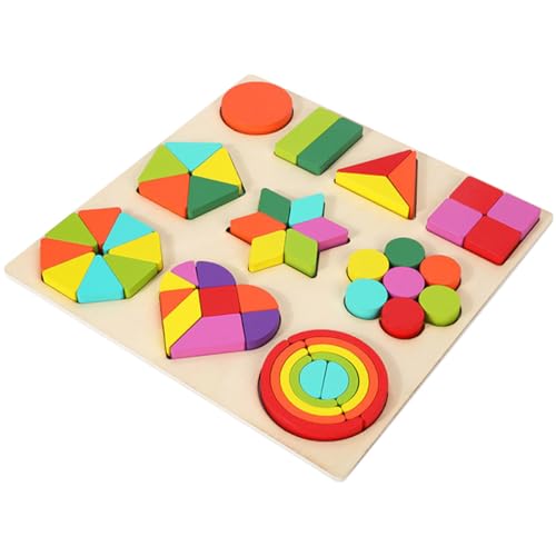 MILISTEN 1 Satz Montessori Holzspielzeug Geometrische Formen Puzzle für Kleinkinder Pädagogisches Konzentration und Gedächtnis für Eltern Junge Mädchen Aktivitäten von Milisten