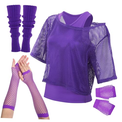 MILISTEN 1 Satz Neon Netzhemd mit Handschuhen Beinstulpen und Weste für Karneval und Mottopartys Bequeme und Atmungsaktive Fischernetz Design MILISTEN 1 Satz Neon Netzhemd mit Handschuhen Beinstulpen und Weste für Karneval und Mottopartys Bequeme und Atmungsaktive Fischernetz Design von Milisten