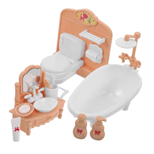 MILISTEN 1 Satz Puppenhausmöbel Puppenhauszubehör Miniatur-Badzubehörset kleine Puppenstubenmöbel Miniaturmöbel für Puppenstuben Puppenhaus-Badezimmer-Requisiten Plastik von Milisten