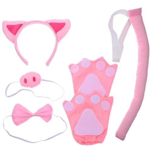 MILISTEN 1 Satz Schwein Kostüm Zubehör Haarreifen Fliege Nase Handschuhe für Halloween Karneval und Partys für Cosplay und Tierische Verkleidungen MILISTEN 1 Satz Schwein Kostüm Zubehör Haarreifen Fliege Nase Handschuhe für Halloween Karneval und Partys für Cosplay und Tierische Verkleidungen von Milisten