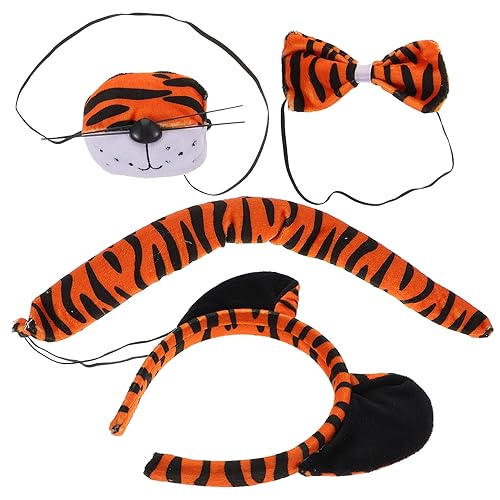 MILISTEN 1 Satz Tiger Kostüm Set für Teiliges Zubehörset mit Stirnband Fliege und Gesichtsmasken für Halloween Cosplay und Geburtstagsfeiern Dekorative Tiger Accessoires MILISTEN 1 Satz Tiger Kostüm Set für Teiliges Zubehörset mit Stirnband Fliege und Gesichtsmasken für Halloween Cosplay und Geburtstagsfeiern Dekorative Tiger Accessoires von Milisten