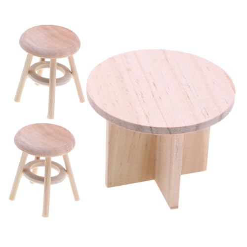 MILISTEN 1 Set Mini -Tisch Und Stuhl Set Miniatur Runde Tisch Essstühle Puppenhaus Miniatur Esstisch Stuhl Modelle Holzmöbel Set MILISTEN 1 Set Mini -Tisch Und Stuhl Set Miniatur Runde Tisch Essstühle Puppenhaus Miniatur Esstisch Stuhl Modelle Holzmöbel Set von Milisten