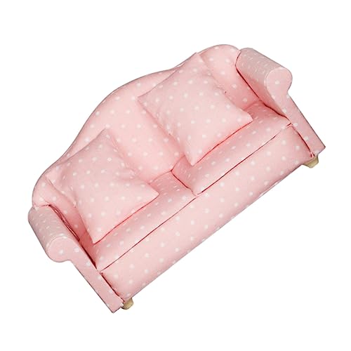 MILISTEN 1 Stück Miniatursofa für Puppenhaus Rosa Gepunktetes Sofa mit Kissen Spielzeugzubehör für Kinderzimmer Realistische Nachbildung für Puppenhausdekoration und Fotoshootings MILISTEN 1 Stück Miniatursofa für Puppenhaus Rosa Gepunktetes Sofa mit Kissen Spielzeugzubehör für Kinderzimmer Realistische Nachbildung für Puppenhausdekoration und Fotoshootings von Milisten