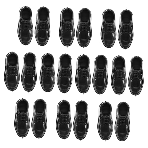 MILISTEN 10 Paare Miniatur Puppenschuhe Kunststoff Maßstab Elegante Prinzenschuhe für Männliche Puppenpassend Einfach an Auszuziehen Vielseitig Einsetzbar als Puppenhaus Dekoration von Milisten