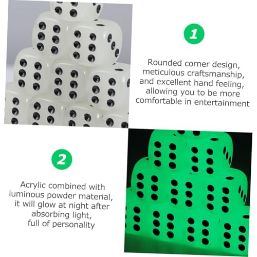 MILISTEN 10 Stück Teiliges Leuchtender Acrylwürfel mit Abgerundeten Ecken Transparente Farbwürfel Lesbare Große Zahlen Robustes Kratzfestes Material für Spiele und Unterhaltung von Milisten
