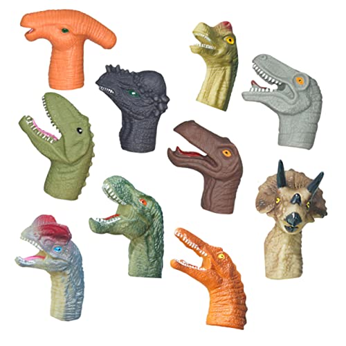 MILISTEN 10 Stück Teiliges Set Dinosaurier Fingerpuppen für Kreative Handpuppen aus Flexiblem Material für Interaktives Spiel und Fantasieentwicklung von Milisten