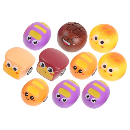 Milisten 10 Stück Teiliges Spielzeugauto Brotform Rückziehauto für Kleinkinder Bunte Mini Autos mit Glatter Oberfläche Sicher für Jungen Mädchen Partygeschenk von Milisten