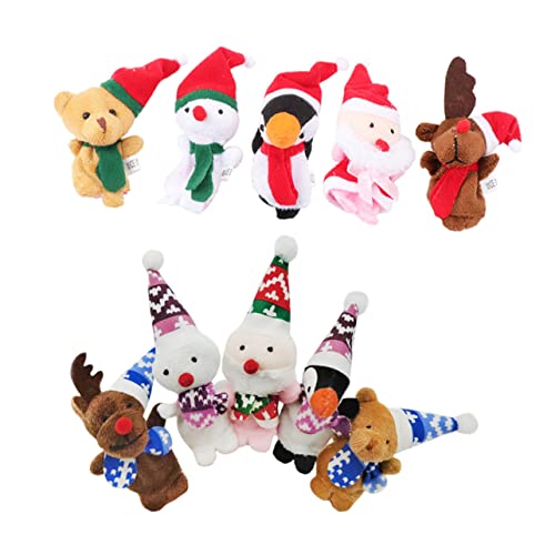 MILISTEN 10 Stück Teiliges Weihnachts Fingerpuppen aus Weichem Material Niedliche Tier und Cartoon Figuren für Geschichtenerzählen Eltern Spiele und Festliche Weihnachtsdeko von Milisten