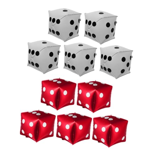 MILISTEN 10 Stück Würfel Ballon Spieleabend-Ballons aufblasbares Ballondekorations -Kit quadratische Luftballons Brettspiel-Partydekorationen Aluminiumfolie von Milisten