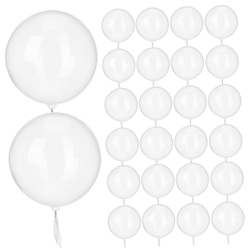 MILISTEN 100 Stück Bobo Bälle Mega Dekorationen Weiße Durchsichtige Mini Luftballons Bubble Party Luftballons Pop Kreis Durchsichtige Luftballons Zum Füllen Fiesta Große Zahl von Milisten