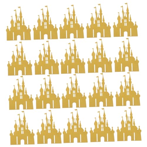 MILISTEN 100 Stück Castle Card Insert deko Schloss-Geburtstags-Kuchen-Deckel Schlossparty Cake Toper Tortenaufsatz zum Mädchengeburtstag Schlosskuchentopper für Party Papier Golden von Milisten