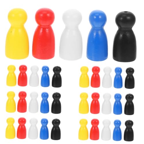MILISTEN 100 Stück Holz Schachfiguren für Brettspiele Spielfiguren in Rot Blau Gelb Weiß und Schwarz Ergänzung für Ihr Schachspiel und Andere Gesellschaftsspiele von Milisten