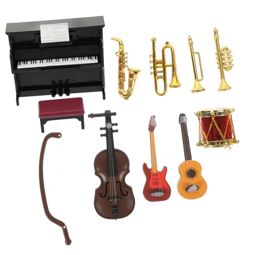 MILISTEN Miniatur Instrumenten für Puppenhaus 11 Stück Spielzeug für Kinder für Rollenspiele und Dekoration Hochsimulierte Musikinstrumente aus Kunststoff von Milisten