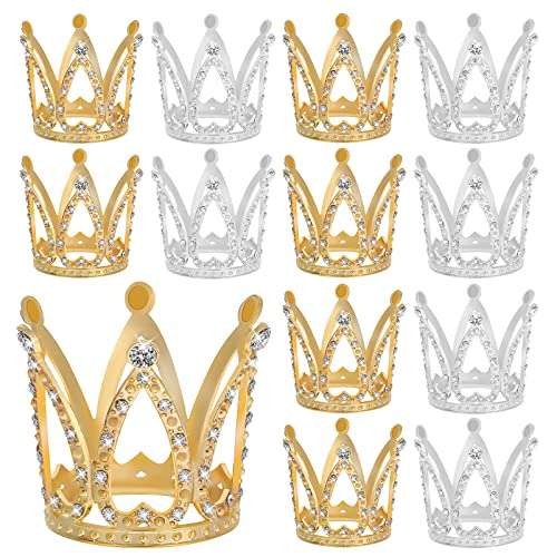 MILISTEN 12 Stück Mini Kronen mit Strass Kleine Kronen als Kuchendekoration für Kindergeburtstage und Partys Wiederverwendbar und Leicht Gold und Silber MILISTEN 12 Stück Mini Kronen mit Strass Kleine Kronen als Kuchendekoration für Kindergeburtstage und Partys Wiederverwendbar und Leicht Gold und Silber von Milisten
