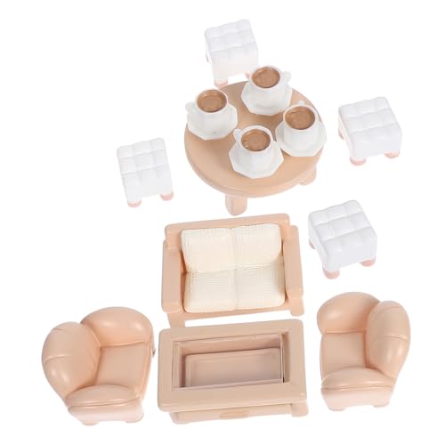 MILISTEN 13 Stück Teiliges Miniatur Puppenhaus Möbel Set mit Realistischem Sofa Couchtisch und Rundtisch Vielseitige Dekoration für Kinderzimmer Wohnzimmer Micro landschaften und von Milisten