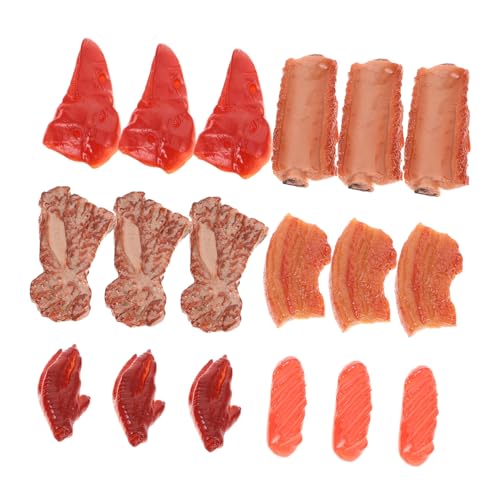 MILISTEN 18 Stück Teiliges Realistisches Spielzeugfleisch Stabilem Kunststoff Detailgetreue Nachbildung für Fotografie Küchendekoration DIY-bastelprojekte und Lehrmaterialien von Milisten