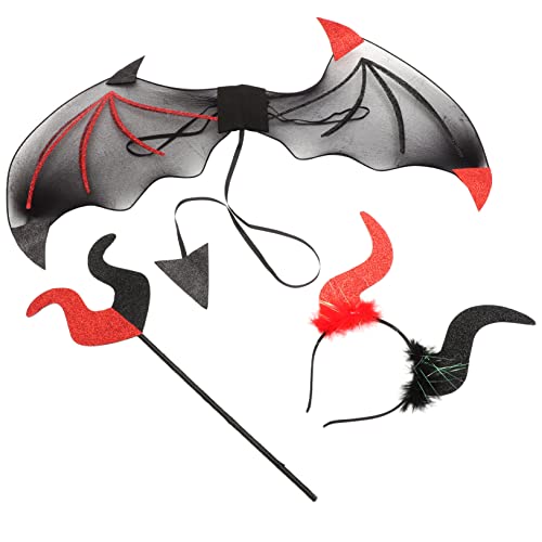 MILISTEN 1Satz Halloween Teufel Kostüm Set Teiliges Zubehör mit Teufelshörnern Teufelsflügeln und Teufelsstab für Party Cosplay und Themenveranstaltungen Langlebig und Bequem MILISTEN 1Satz Halloween Teufel Kostüm Set Teiliges Zubehör mit Teufelshörnern Teufelsflügeln und Teufelsstab für Party Cosplay und Themenveranstaltungen Langlebig und Bequem von Milisten