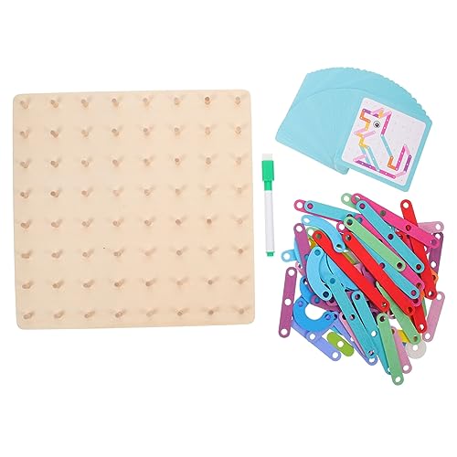MILISTEN 1Satz Holz Geoboard für Lehrspielzeug und Mathematik Puzzle für Kleinkinder Unterstützt Hand Auge Koordination und Kreatives Lernen von Milisten