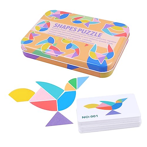 MILISTEN 1Satz Holz Tangram Puzzle für Kleinkinder Kreatives Lernspielzeug zur Frühkindlichen Fördert Kognitive Fähigkeiten Eltern Junge Mädchen Beziehung von Milisten