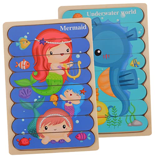 MILISTEN 1Satz Holzpuzzle Für Doppelseitiges Cartoon Puzzle Frühen Bildung Vorschulspielzeug Zur Verbesserung Der Hand Auge Koordination Und Praktischen Fähigkeiten von Milisten