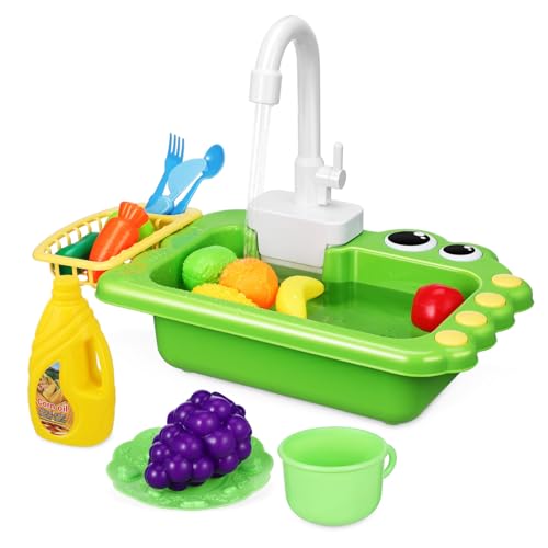MILISTEN 1Satz Spielzeugwaschbecken mit Fließendem Wasser für Kompaktes und Sicheres für Kleinkinder Arbeitswaschbecken aus Robustem mit Abflusskorb für Drinnen von Milisten