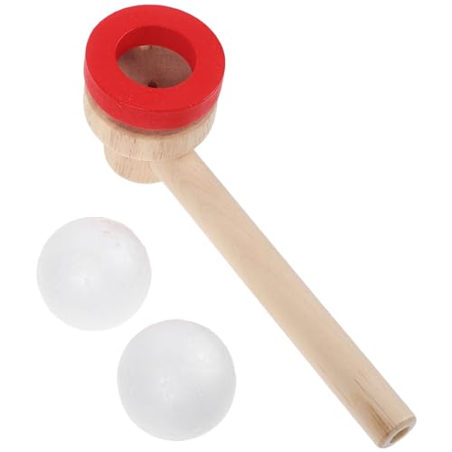 MILISTEN 1Stück Holz Blasball für Schwebender Pusteball für Motorik und Koordination für Familienaktivitäten und Partys Lernspielzeug für Geschicklichkeit und Gedächtnisförderung von Milisten