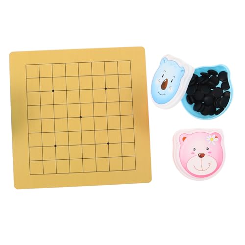 MILISTEN 2 Sätze Go Spiel mit Doppelseitigem Holzbrett und Kunststoffsteinen Tragbares Weiqi Schachspiel mit Niedlichem Design Kompakt für Reisen Fördert Logisches und Gehirnentwicklung von Milisten