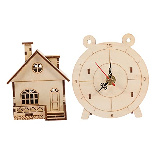 MILISTEN 2 Sätze Holzpuzzle für Teiliges aus Holz Pädagogisches für Frühes Lernen Mechanischem Puzzle Uhr Musikhaus Sicher und Kreativ von Milisten