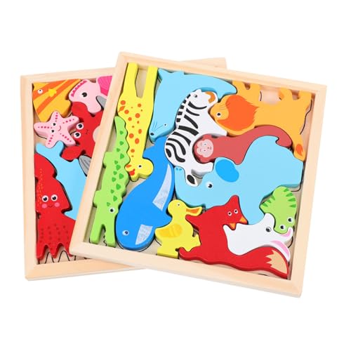 MILISTEN 2 Sätze Puzzle- aus Holz Kleinkind Formen Puzzle Tierisches Stapelspiel Kinderpuzzle Holzblock-Stapelspiel rätsel Puzzlespielzeug Stapel von Tieren blockieren MILISTEN 2 Sätze Puzzle- aus Holz Kleinkind Formen Puzzle Tierisches Stapelspiel Kinderpuzzle Holzblock-Stapelspiel rätsel Puzzlespielzeug Stapel von Tieren blockieren von Milisten