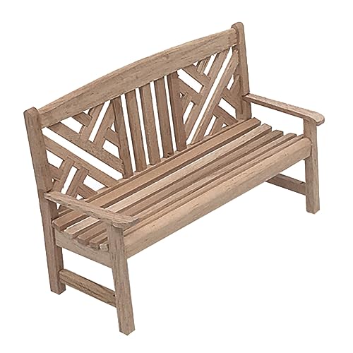 MILISTEN 2 Stck Puppenhaus Deko Handgefertigte Miniatur Gartenbank für Miniaturmöbel Szene Naturbelassene Holzbank für Basteln und Sammler von Milisten