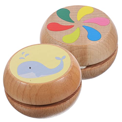 MILISTEN 2 Stück Holz Yoyo Bälle für Unisex Pädagogische Holzspielzeuge für Jungen und Mädchen für Schule und Freizeit Stabile und Langlebige Konstruktion von Milisten
