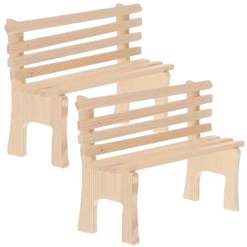 MILISTEN 2 Stück Holzstuhl Modell für Puppenhaus und Spielzeugdekoration für DIY Miniaturgärten und Fotografie Fördert Kreativität und Geschicklichkeit von Milisten