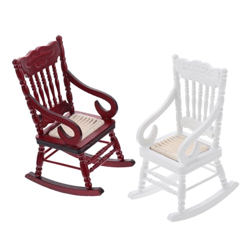 MILISTEN 2 Stück Maßstab Holzstuhl Rustikales Design Langlebiges Material Für Puppenmöbel und Fairy Garden Dekoration von Milisten