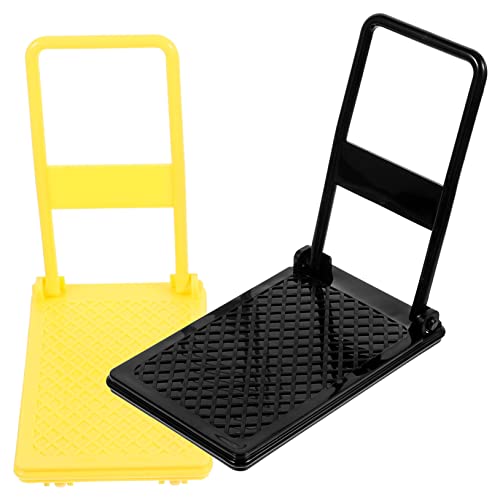 MILISTEN 2 Stück Mini-kinderwagenmodell Mini-plattformwagen-Modell Mini-puppenhauszubehör Mini-Trolley- Winzige Spielsachen Puppenhausplattform Mini-Dinge Tiny House Trailer Plastik von Milisten