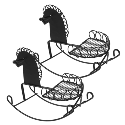 MILISTEN 2 Stück Rocking Horse Deko für Puppenhäuser Perfektes Accessoire für Fotografie und Spiel Miniatur Ornament für Kreative Gestaltung von Milisten