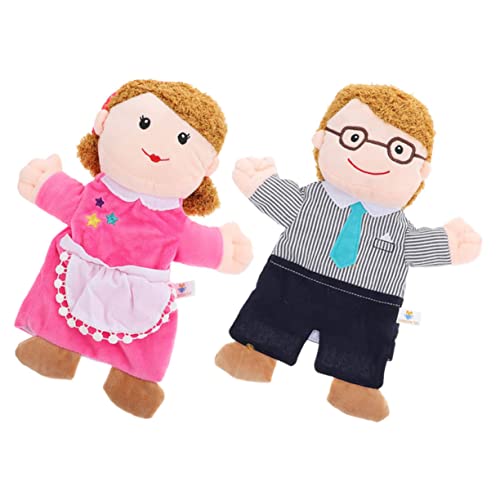 MILISTEN 2 Stück Teiliges Familien Handpuppen aus Weichem Leichte Langlebige Plüschpuppen für Kleinkinder und Erwachsene Große Öffnung für Bequemes Ausziehen für Puppentheater und von Milisten