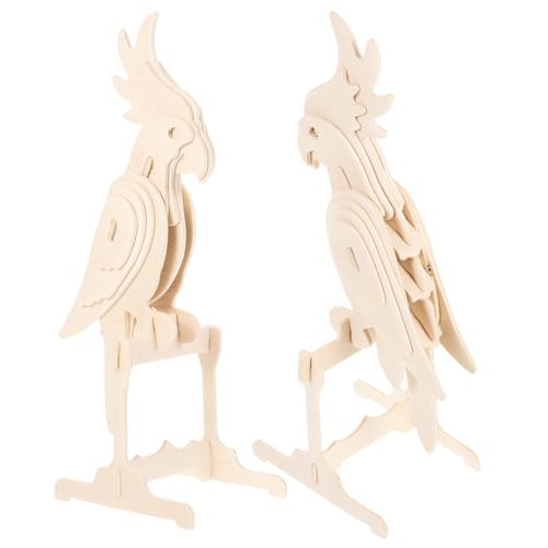 MILISTEN 2 Stück Teiliges Holz Puzzle für Interaktives Tier Puzzle Papagei Kreativität und Konzentration als und Dekoration von Milisten