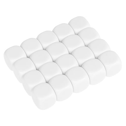 MILISTEN 20 Stück 20 Mm Acrylwürfel Seiten Und Zählwürfel Würfelherstellung Spiele Klassenzimmer Blanko Beschreibbar Runde Würfel Benutzerdefinierte Würfel Große Blanke DIY von Milisten