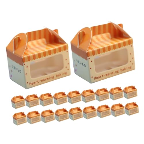MILISTEN 20 Stück Boxen Mini -Kuchenspielzeug Dollhouse Treat Boxen Mini-Puppenhaus- Mini-Kuchenschachteln Simulations-Kuchenschachteln Szenenlayout Dessertboxen Kuchenboxen Papier von Milisten